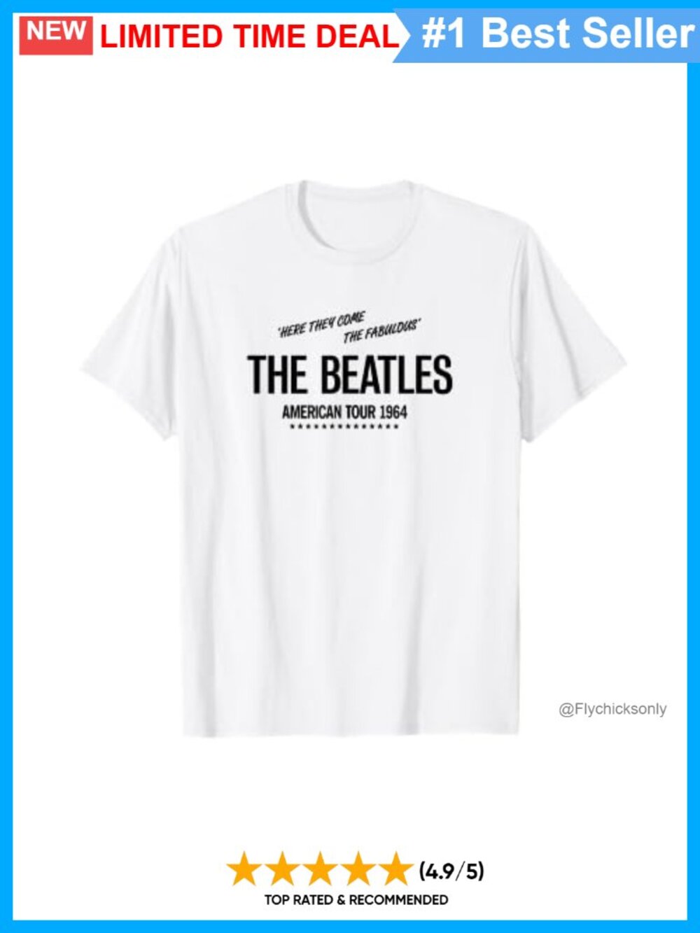 The Beatles American Tour 1964 City Dates T-Shirt Classic Fit Short Sleeve